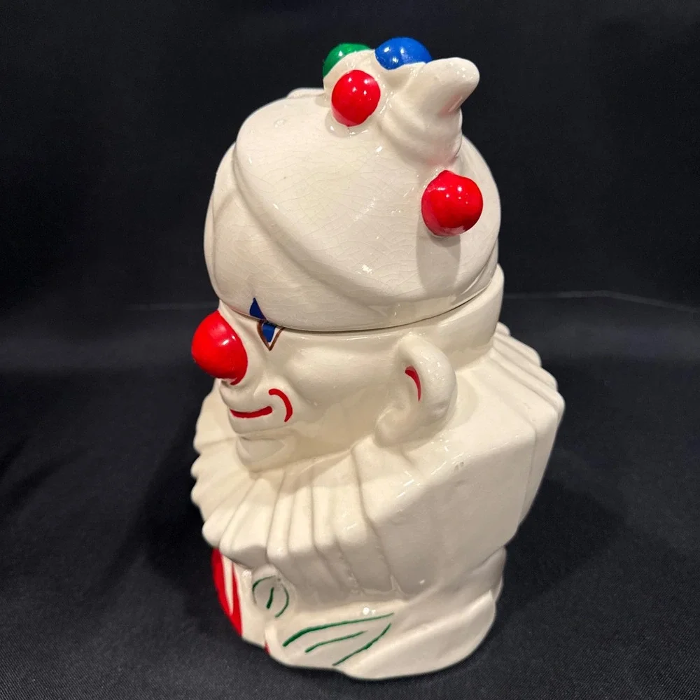 VTG 1940s McCoy Pottery Clown Cookie Jar Ceramic Mid Century Hand Painted 10